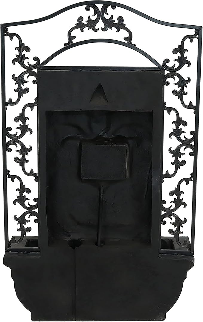 Sunnydaze 33" Outdoor Wall Water Fountain with Pump - Lead - French Lily - Electric