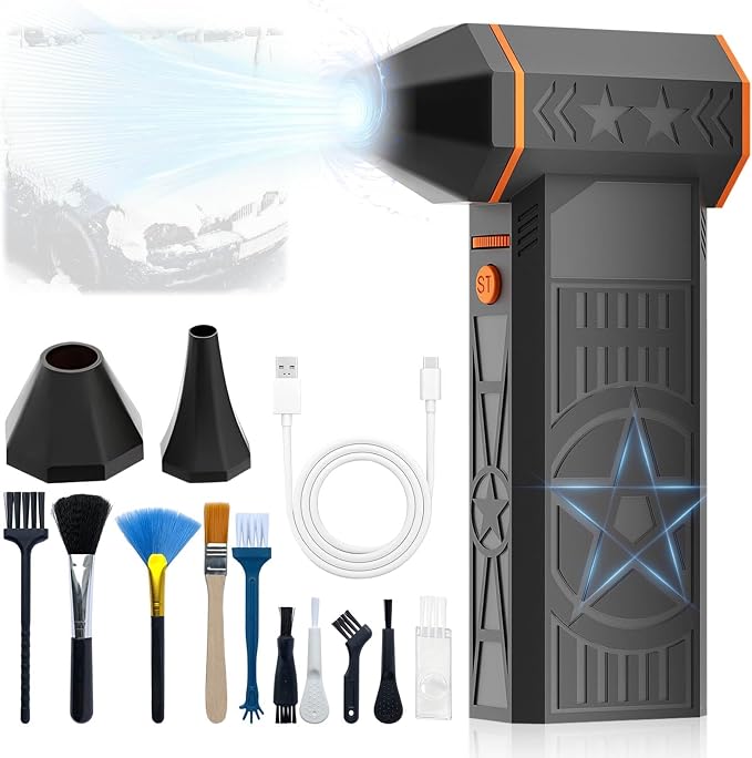 Snow Whiz Turbo Blower,130,000RPM Mini Turbo Snow Blower,Snowwhiz Turbo Blower Handheld,Turbo Breeze Electric Blower,Air Duster Cordless Cleaner for Car Windshield Winter Snow Cleaning by Unknown