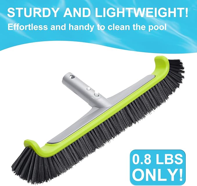 Sepetrel 17.5" Pool Brush Head for Cleaning Walls,Heavy Duty Inground/Above Ground Swimming Pool Scrub Brushes with Premium Strong Bristle & Reinforced Aluminium Back - Image 2