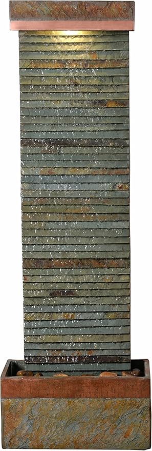 Kenroy Home 51013SLCOP Stave Indoor/Outdoor Floor Fountain with Copper Finish, Rustic Style, 48" Height, 8" Width, 16" Depth