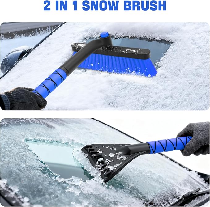 nacena Snow Brush and Ice Scrapers for Car Windshield, Detachable Snow Remover for Cars EVA Foam Grip and Rotatable Brush Head Snow Scraper for Car Trucks SUV, Winter Cars Accessories (Blue) - Image 7