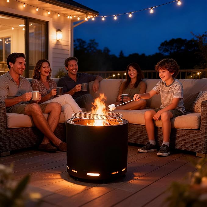 19" Smokeless Fire Pit, Portable Stainless Steel Wood Burning Outdoor Fireplace for Backyard, Patio, Garden, Picnic, Ideal for 4–6 People - Image 4