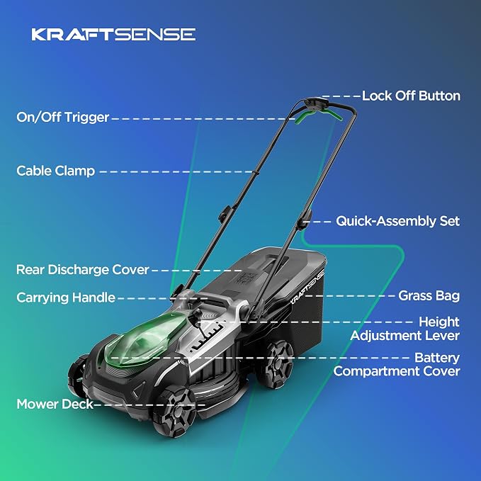18" 40V Cordless Lawn Mower for Small to Medium Yards, Capable of Gas-Like Cuts with Brushless Motor, Used for Mulching/Bagging, 6 Heights for Seasonal Grass, Dual 5.0Ah Batteries Included - Image 9