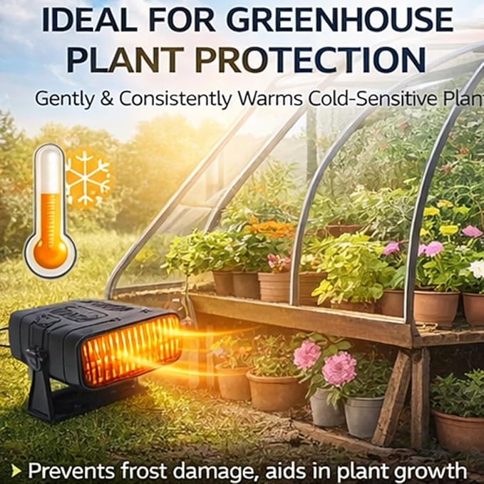Solar Heater for Greenhouse, Solar Heater for Chicken Heater, Solar Powered Heater for Outdoor Use, Dog House, Shed, Pet Shelter - Smart Thermostat, Weather-Resistant, Easy Mount (Black-30W)