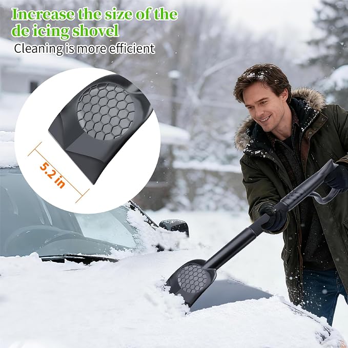 25.8'' Larger Ice Scrapers for Car Windshield | Dang Near Indestructible Ice from Scrape Frost and Ice |3-in-1 Emergency Snow Shovel | Detachable Remover with Foam Grip for Small Cars, Trucks, SUVs - Image 2