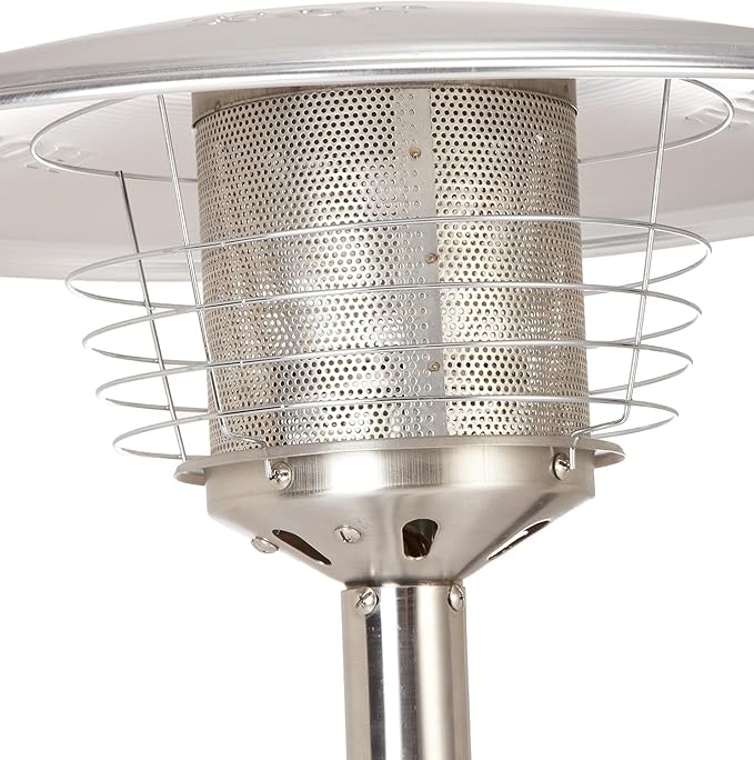 Portable Patio Heater Outdoor Tabletop Lightweight Propane 10,000 BTU Auto-Shutoff Valve CSA Approved - Stainless Steel