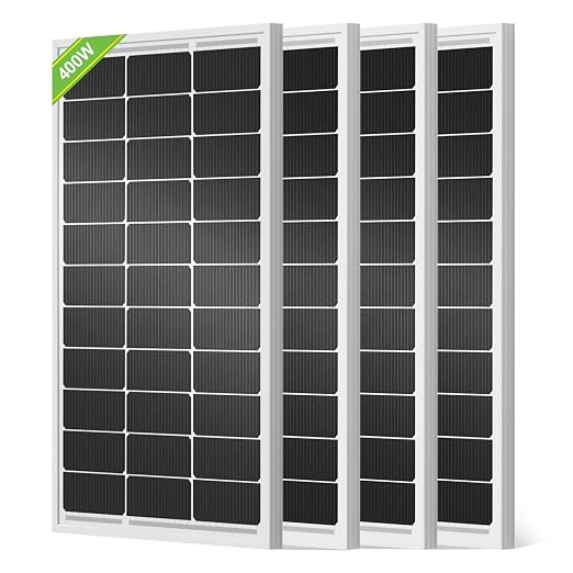 ECO-WORTHY 400W Solar Panels 4pcs 100 Watt 18V Monocrystalline Solar Panel Module for Off Grid PV Power for Home, Camping, Boat, Shed Farm, RV,12V Battery,2-Pack 2 * 100W by ECO-WORTHY