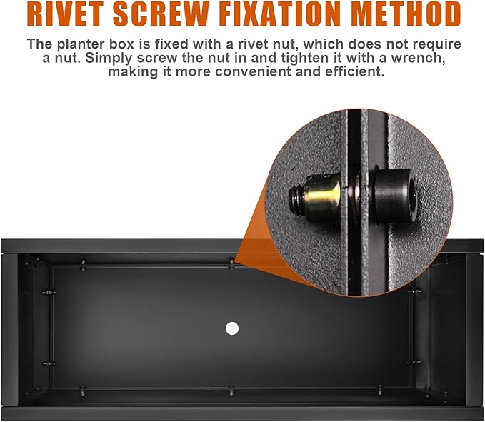 36"x12"x20" Large Metal Planter Box, Heavy-Duty Rust Resistant Steel Planter with Drainage Hole, Modern Rectangular Planter for Outdoor Indoor Patio Garden Yard (Black)