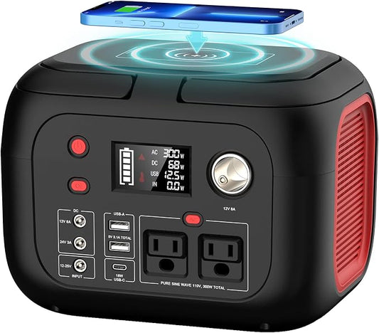 ENOFLO Portable Power Station 300W, 228Wh Solar Generator with 110V Pure Sine Wave AC Outlet, Backup Lithium Battery Generator for CPAP Outdoor RV Camping Emergency Home Use by PortablePowerStationSolarGenerators