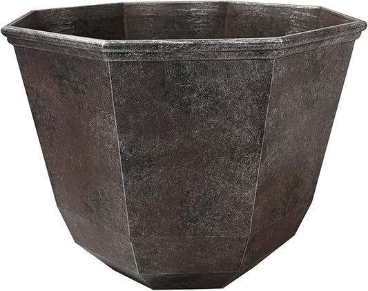 Classic Home and Garden Shaina Planting Pots - Lightweight Indoor & Outdoor Plant Pots - UV-Resistant Resin Flower Pots - Pot Planters for Flowers & Herbs (15” Northern Lights)