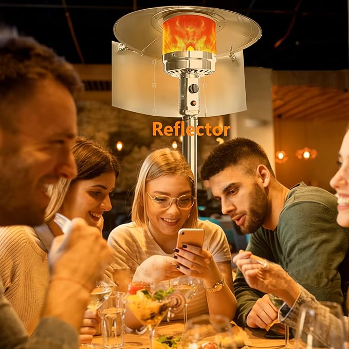 Patio Heater Reflector Shield Heat Focusing Reflector Outdoor Heaters for Patio Propane Heater Propane Heaters Indoor Heat Lamp Heat Shield