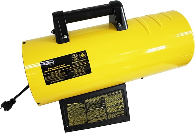 Hiland BGA1601-40k HIL-SHOP-LP40 Propane 40,000 BTU Forced Air Warehouse/Shop Heater w/Stand, Yellow