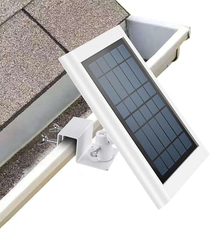 ALERTCAM Gutter Mount for Solar Panel, Adjustable Weatherproof Aluminum Alloy Mount Bracket, Perfect Angle to Get Adequate Sunlight (White) by ALERTCAM