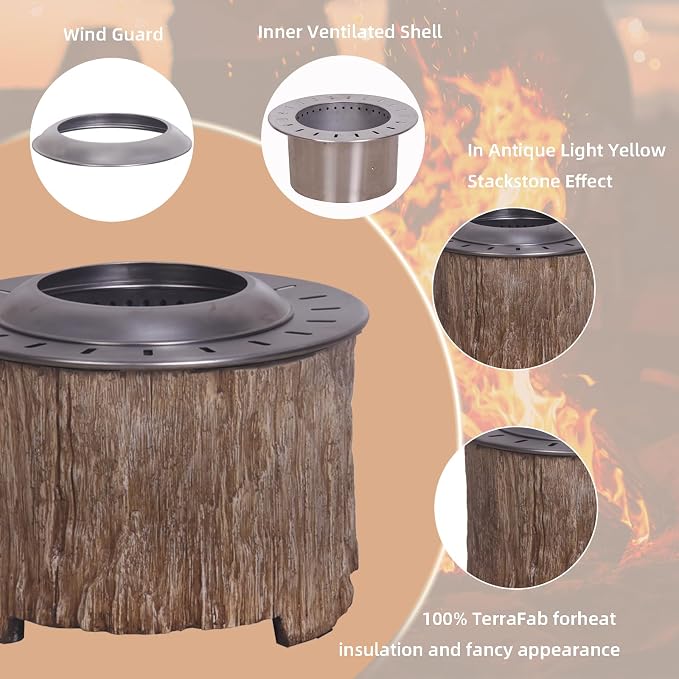 Afterglow Bonfire 20.5 Inch Smokeless Fire Pit with Removable Ash Pan - Portable Outdoor Fire Pit - Stainless Steel - Wood Burning Lightweight Fireplace, Ideal for 4-6 People - Image 5