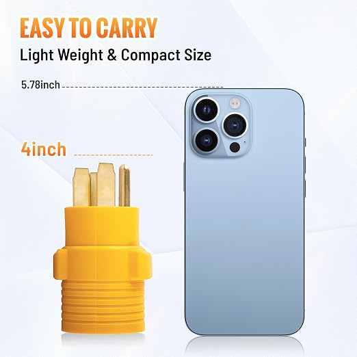 MECMO Nema 14-50P to 6-50R Welder Compact Adapter Cord, 50 Amp 4 Prong RV Generator Male Plug to 3 Prong Welder Outlet for Welder Welding Generator, Heavy Duty 14-50 Male to 6-50 Female Power Adapter - Image 7