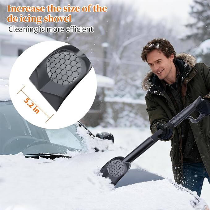 25.8'' Larger Ice Scrapers for Car Windshield | Dang Near Indestructible Ice from Scrape Frost and Ice |3-in-1 Emergency Snow Shovel | Detachable Remover with Foam Grip for Small Cars, Trucks, SUVs - Image 2