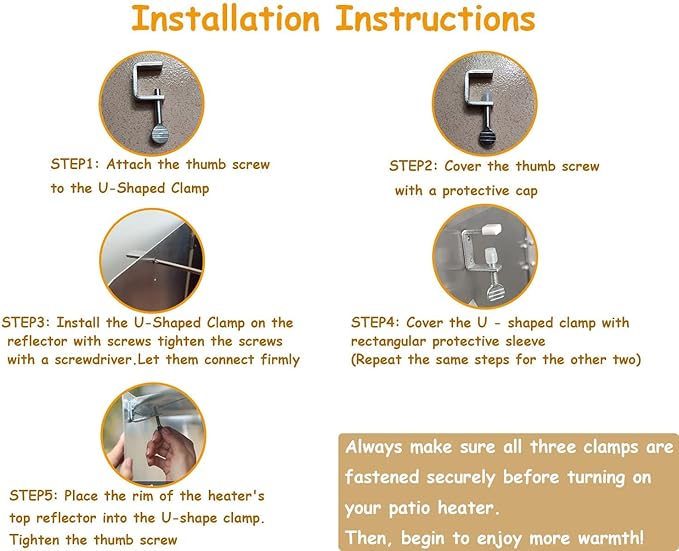 Patio Heater Reflector Shield-Heat Directional Focusing Reflector Attachment for Outdoor Gas Heater,Propane Heater Deflector Shield Replacement,Thick and Sturdy,Adjustable and Foldable
