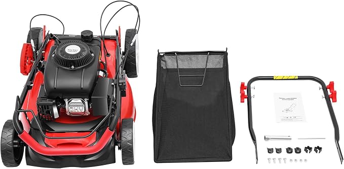 140CC Self Propelled Lawn Mower, 4-Stroke 20.5 in High Wheel FWD Lawnmower Handle Lawn Mower Walk Behind Brush Cutter 8 Gears Adjustable Cutting Height, Walk Behind Brush Cutter - Image 8