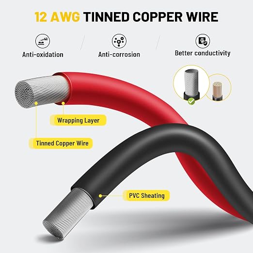 Oyviny 5PCS SAE Connector 12AWG 1 Feet SAE Extension Cable for Solar Panel Motorcycles Cars Charger Trolling Motor 2 Pin Single Plug Quick Connector Disconnect Connector - Image 6
