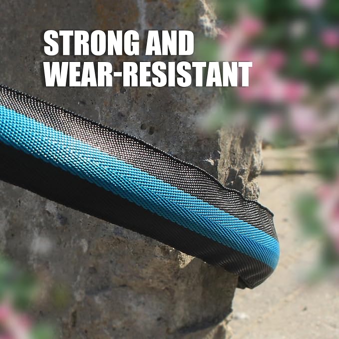 Non-Expanding Garden Hose 50ft – Flexible, Burst-Resistant, Anti-Kink, 10-Function Spray Nozzle, Lightweight & Durable for Outdoor Use(Blue） - Image 4