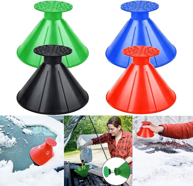 2026 Car Ice Scraper,Snow Scraper,Magical Ice Scrapers for Car Windshield,4 Pcs Portable Multifunctional Snow Remover Wiper,Upgrade 2-in-1 Refueling and Deicing Removal,Universal for Bus, Truck, SUV - Image 7