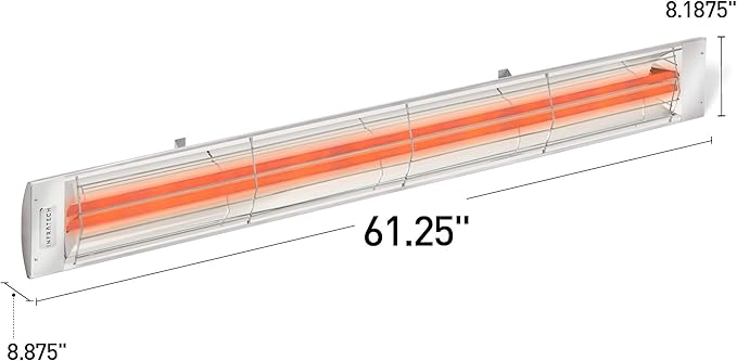 Infratech CD-6024 SS Stainless Steel 61.25” Dual Element Fixture 6000 Watt, 240 Volt, Stainless Steel