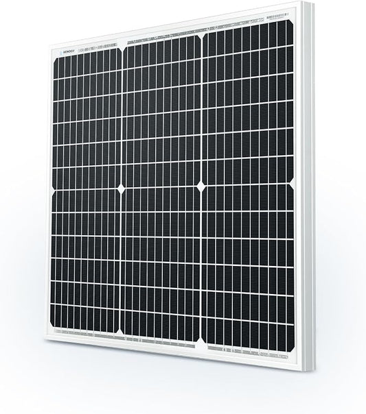 Renogy Solar Panel 50 Watt 12 Volt, High-Efficiency 50W Solar Panel Monocrystalline PV Module Power Charger for RV Marine Rooftop Farm Battery and Other Off-Grid Applications by RenogySolar