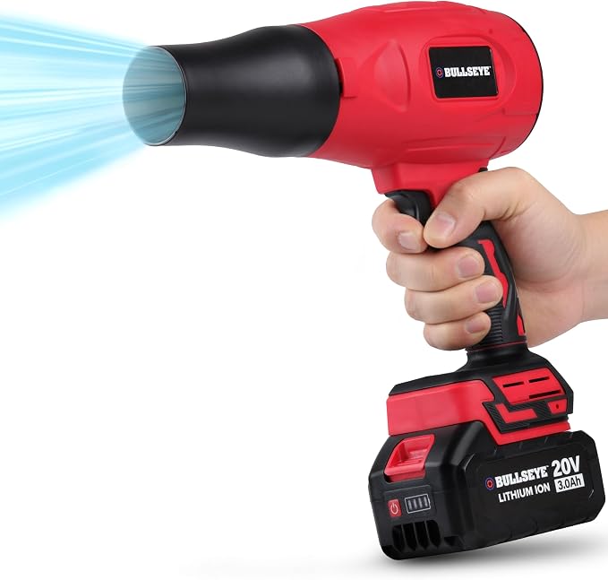 Bullseye Blower – Cordless Leaf Blower, Handheld Turbo Jet with 2 Batteries, 20V 350W Electric Air Power for Patio, Garage Cleaning and Car Drying – As Seen on TV - Image 2