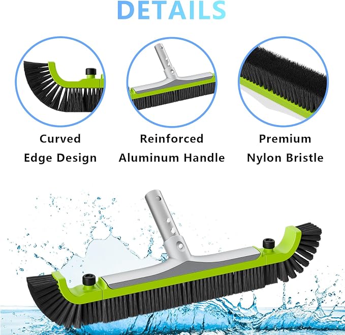 Sepetrel 20” Pool Brush Head for Cleaning Walls,Heavy Duty Inground/Above Ground Swimming Pool Scrub Brushes with Premium Strong Bristle & Reinforced Aluminium Back - Image 2