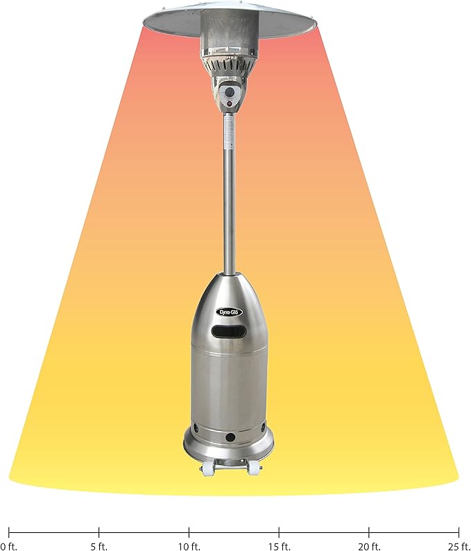 Dayno-Glo Dyna-Glo DGPH202SS Premium Stainless Steel Propane Patio Heater - 48,000 BTU