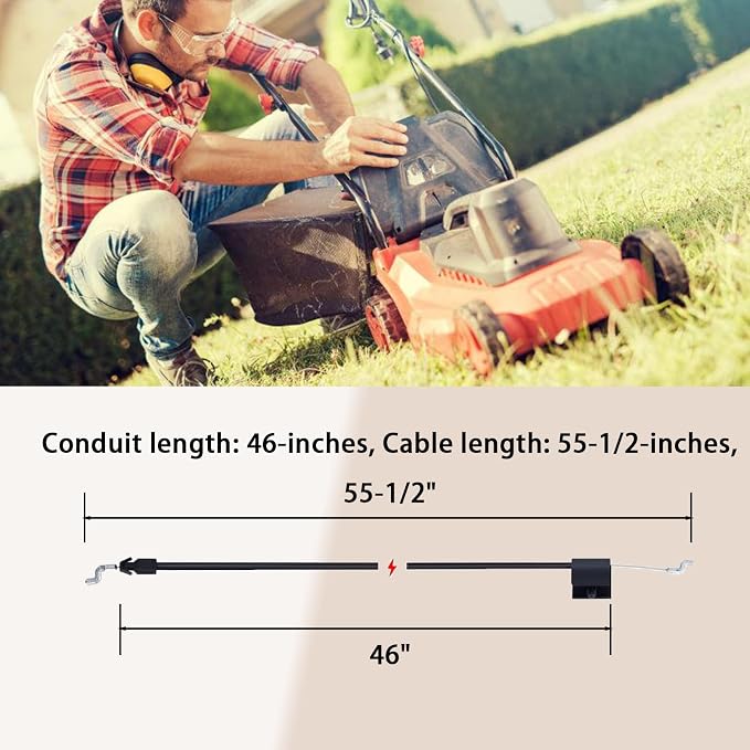 158152 582991501 Lawn Mower Throttle Cable Compatible with Husqvarna Poulan Pro AYP Craftsman Weed Eater Walk-Behind Lawn Mower, 582991501 532158152 Engine Zone Control Cable Replacement - Image 2