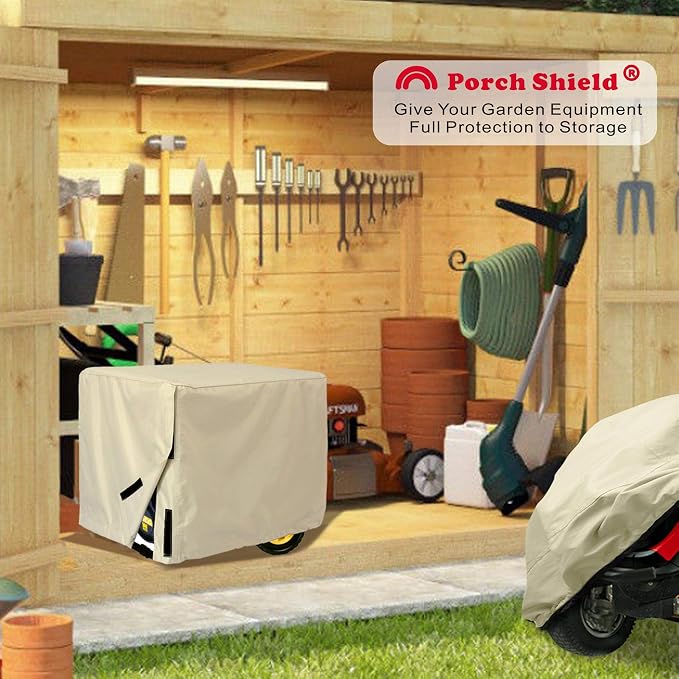 Porch Shield Waterproof Universal Generator Cover 38 x 28 x 30 inch, for Most Generators 5500-15000 Watt, Light Tan - Image 6