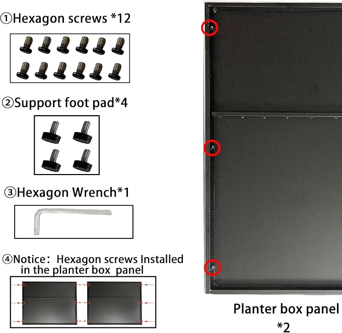 Metal Rectangular Planter Box, Galvanized Steel Tall Planters for Outdoor Plants, 35.5"x 10"x 28" Black Outdoor Planters for Porch/Patio/Garden