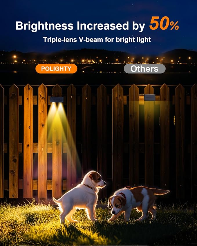 Solar Fence Lights Outdoor Waterproof LED Spot Lens for Step, Wall, Deck, Patio, Yard, Rail, Garage, Pool, Stair, Walkway, Garden Landscaping Enhanced Security Easy Install Warm White 16 pack