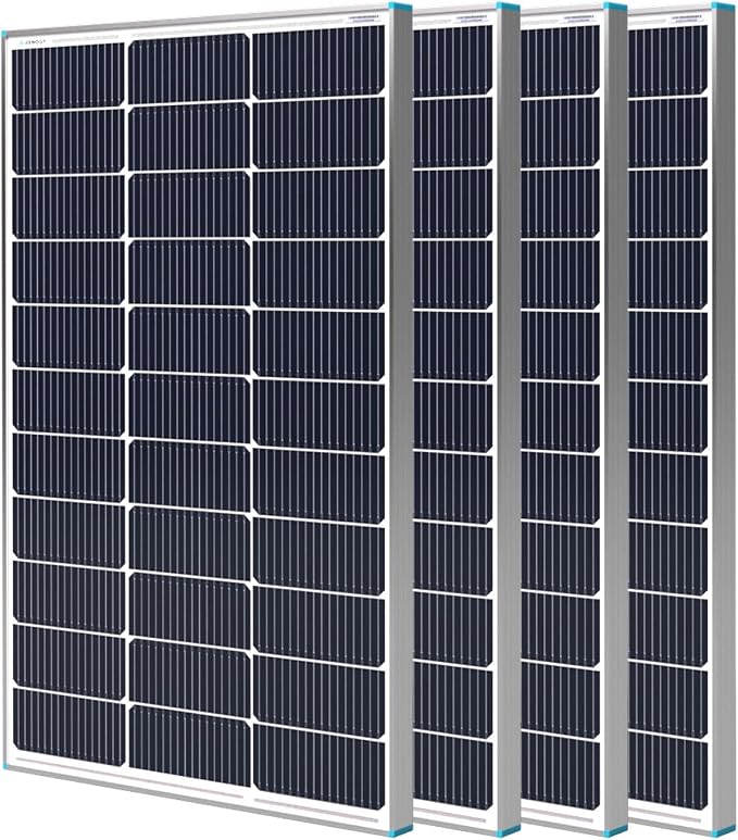 Renogy 4PCS N-Type 100 Watt Solar Panels 16BB, 12V 400W Solar Panel 25% High-Efficiency, PV Module Power Charger for RV Marine Rooftop Farm Battery and Other Off-Grid Applications, 4-Pack 100W by RenogySolar