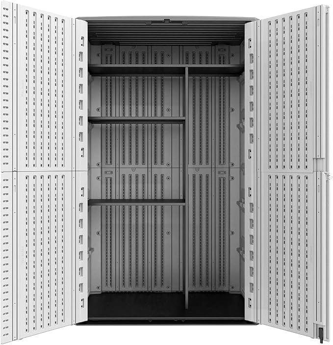 KINYING Metal Laminate Shelving Kit for Kinying Vertical Storage Cabinet, with Screw and Nuts, 68” x 46” x 15”(Color: Black) - Image 3