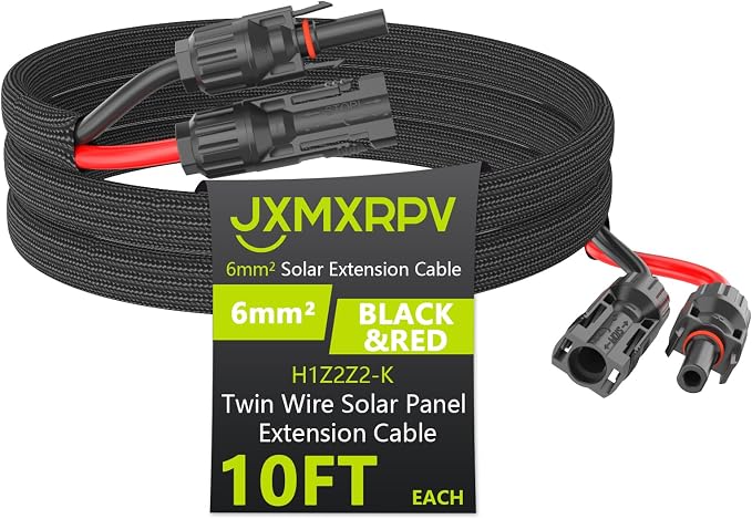 10Ft 10AWG Solar Cable Extension with Protection Cover, Solar Wire with Tool-Free Solar Connectors, IP68 Waterproof PV Cable, Solar Panel Extension Cable 10Gauge for Home Boat RV Solar Panels(10ft) - Image 9