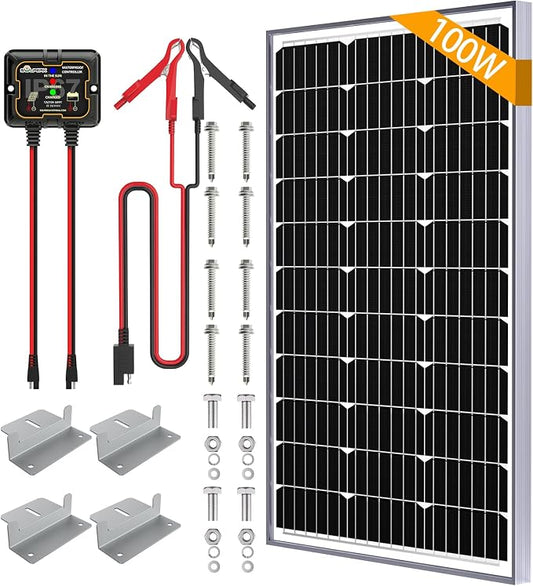 SOLPERK 100W Solar Battery Charger Solar Battery Maintainer + Smart 10A MPPT Charge Controlle, Solar Panel Kit for Car RV Boat Motorcycle，12V Waterproof Solar Panel Charger Trickle Charging by SOLPERK-WeNeverStop