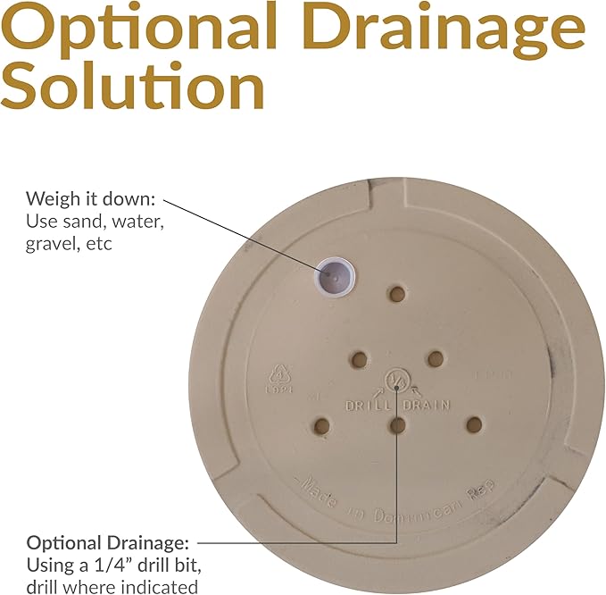 Sunnydaze 19.5-Inch Arabella Large Plastic Pot for Plants - Outdoor Double-Walled Polyresin Large Plastic Planter with Drillable Drainage Holes - Beige - 2-Pack