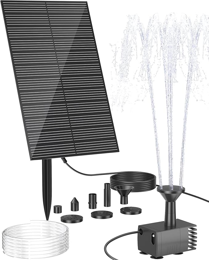 Biling Solar Water Fountain Pump, Solar Bird Bath, Outdoor with Tubing, Solar Powered Fountain Pump for Pond BirdBath, Garden, Pool, Fish Tank,Backyard