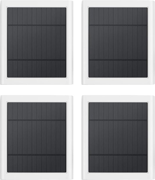 Solar Panel Outdoor for Ring Cameras (White 4P) Spotlight Cam Plus/Pro(Battery) Stick Up Cam/Pro Wireless Outdoor with 10FT/3M Long Cable Dustproof Waterproof by Fehuatenda