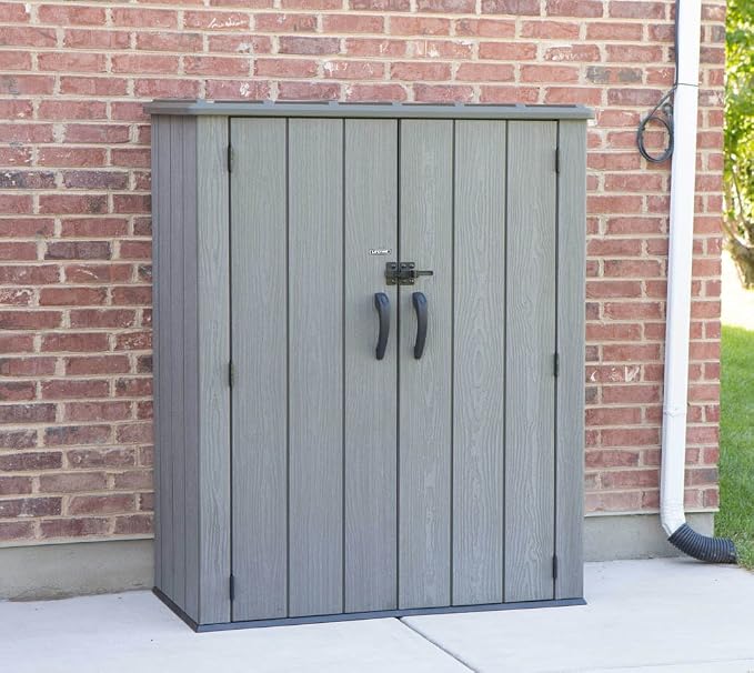 Lifetime 60209 Vertical Storage Shed (53 Cubic feet), Roof Brown, 74 x 142 x 174 cm - Image 2