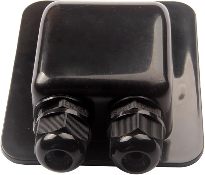 Weatherproof ABS Solar Double Cable Entry Gland,Curved Cable Connector for All Cable Types 2mm?? to 6mm?? for Rv, Campervan, Boat (Black) by LINK+SOLAR+-+Make+Portable+Solar+Power+Easy+%26+Powerful+