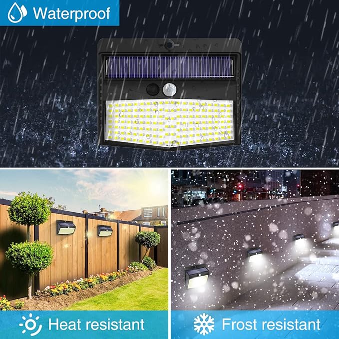 Solar Outdoor Lights, [138 LED/15 Packs] Solar Motion Sensor Security Lights with 3 Lighting Modes Wall Lights Waterproof Solar Powered Lights for Garden Fence Yard Deck Garage