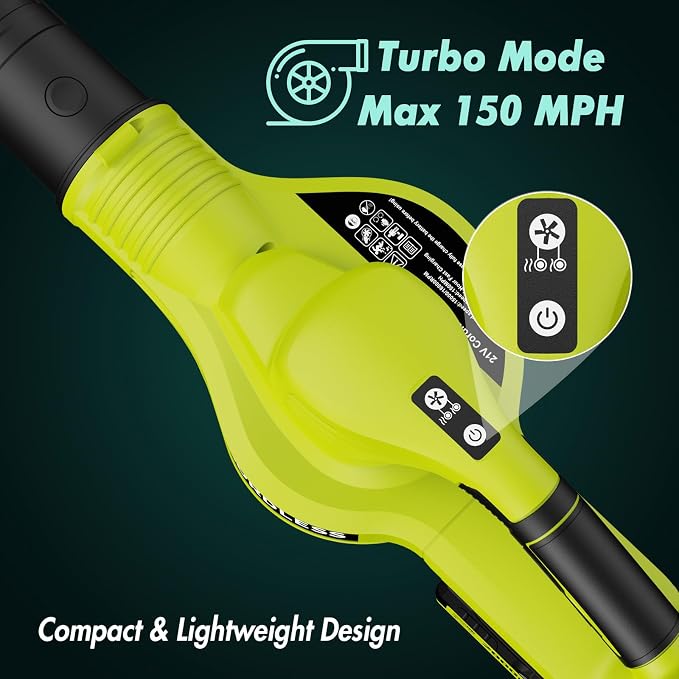 Leaf Blower Cordless - 21V Powerful Electric Leaf Blower with 2 Batteries and Charger, 2 Speed Modes, 2.0Ah Lightweight Battery Powered Leaf Blowers for Lawn Care, Patio, Dust, Blowing Leaves - Image 3