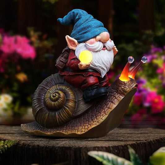 Gnome Garden Decor Statue Solar Gnomes Decorationsfor Yard with Lantern Light Outdoor Decorations forBirthday Patio Mom Gift