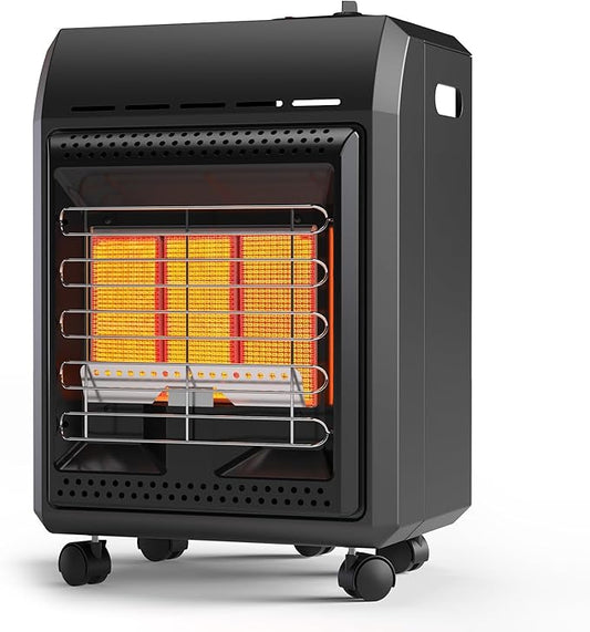 Propane Heater Outdoor Portable 6000 To 18000 BTU Propane Gas Heater Cordless 3 Settings for Patio, With Tip-Over Protection Ultra Quiet Heat Up To 450 Sq.Ft