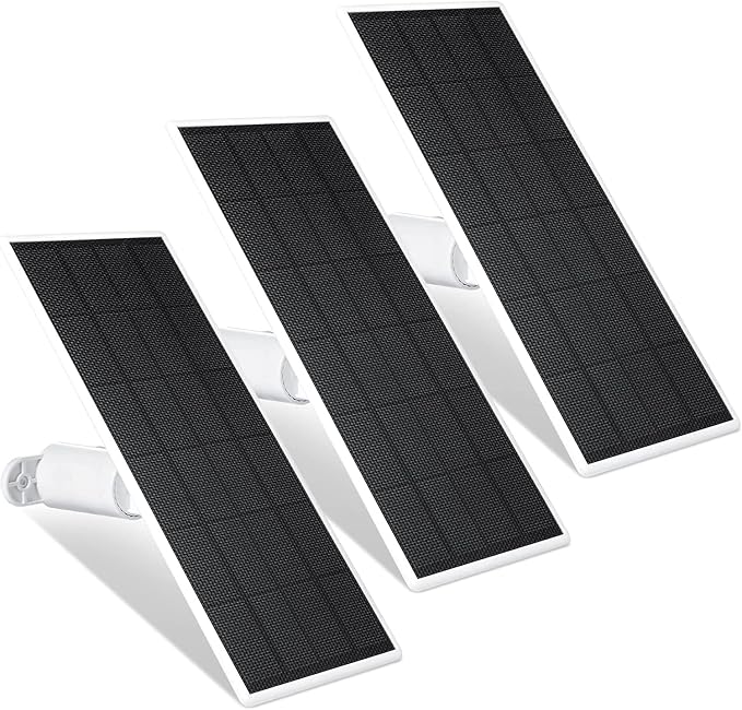 Wasserstein Solar Panel, Solar Panel Charger for Google Nest Cam Outdoor or Indoor, Battery - 2.5W Solar Power - Camera Solar Panels Made for Google Nest (3 Pack) by Wasserstein