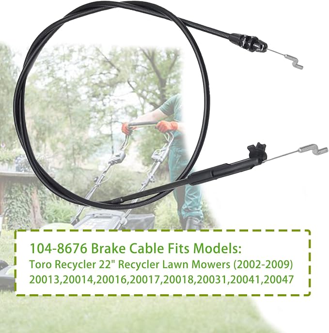 104-8676 Brake Cable, for Toro Recycler 22" 20013 20014 20017 20018 20031 20041 20049 20051 20066 20067 Walk-Behind Lawn Mowers - Image 3