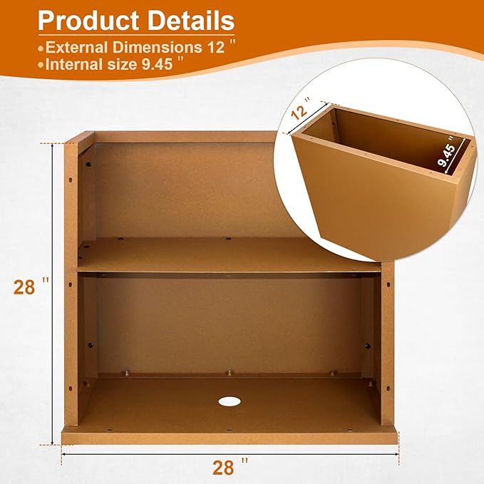 28"x12"x28" Corten Steel Planter Box, Rustic Metal Planter with Drainage Holes, Rust & Weather Resistant for Patio Garden Indoor Outdoor Commercial Use